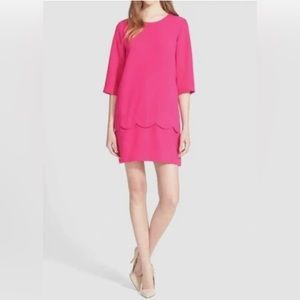 Kate Spade Pink Fancy Meeting You Sweetheart Scallop Shift Dress
